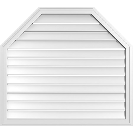 Ekena Millwork Octagonal Top Surface Mount PVC Gable Vent w/ 2"W x 1-1/2"P Brickmould Frame, 40"W x 36"H GVPOT40X3602SF